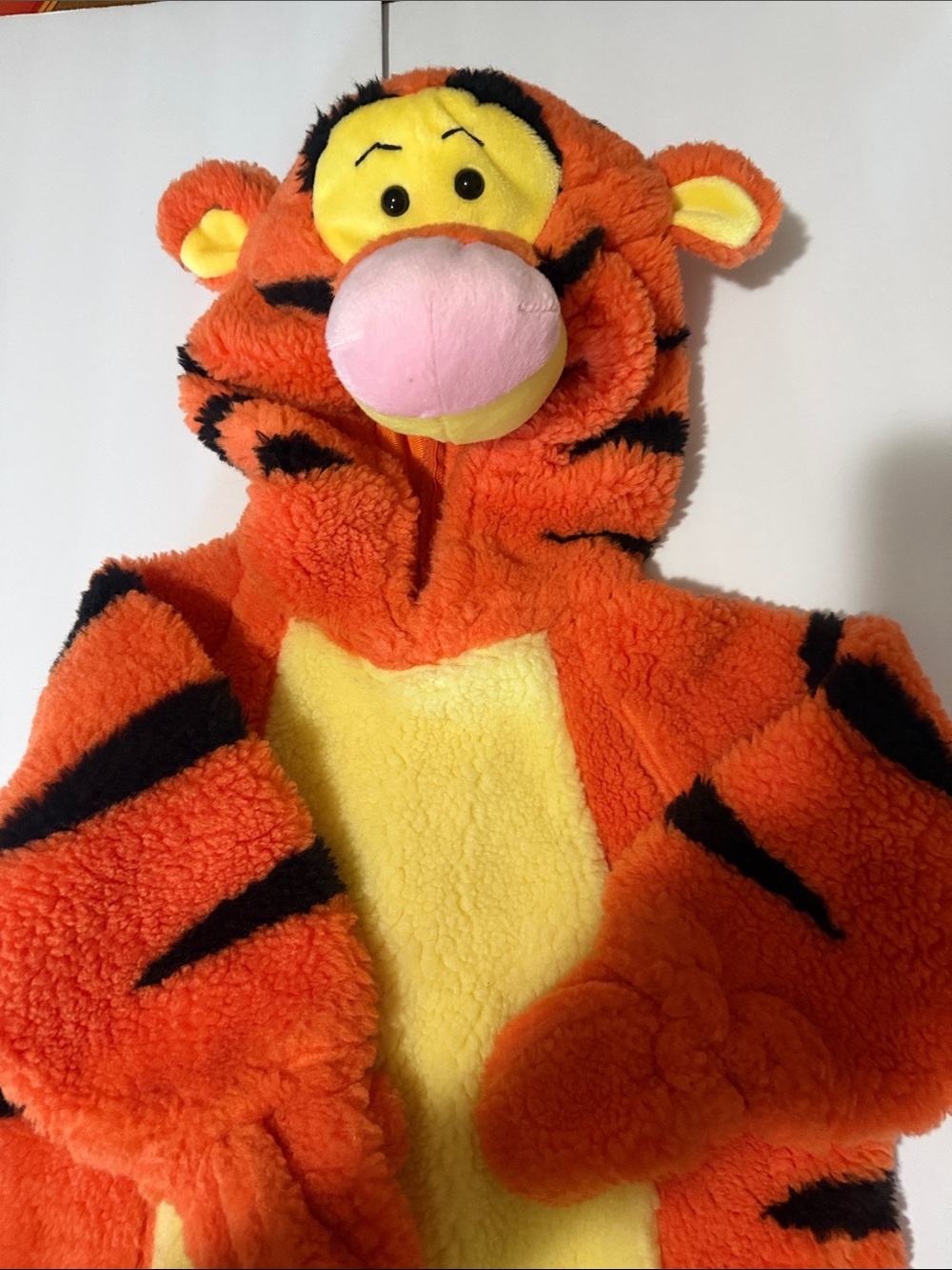 Disney Tigger Plush Orange and Yellow Hooded Costume with Pink Nose